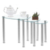 Nest of 3 Black Clear Tempered Glass Side End Lamp Sofa Tables Nested Tables