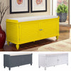 Upholstered Bed End Bench Accent Lounge Sofa Window Seat 2 Doors Storage Cabinet