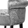 Retro Bedroom Vanity Stool Crushed Velvet Padded Studded Dressing Table Chair