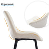 2pcs Beige Dining Chairs Set Velvet Diamond Back Padded Seat Restaurant Chair