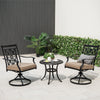 2 Piece Patio Swivel Chairs Outdoor Bistro Dining Chair Set w/Soft Cushion