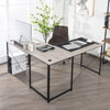 L-Shaped Corner Computer Desk Reversible Study Writing Desk 2-Person Workstation