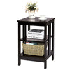 3-Tier Nightstand Wooden End Table Sofa Bed Side Table Storage Display Stand