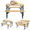 Folding Garden Furniture Dining Table Set Wooden Camping BBQ Chair Stools Picnic