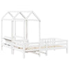 Bed and Set with Roof White 80x200 Solid Wood Pine L5A0