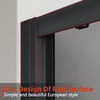 Black Shower Enclosure And Tray Sliding Door Wet Room Cubicle 8mm Nano Glass