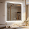LED Ligthted Bathroom Mirror Vanity Sink Anti-Fog Dimmable Large Mirror IP65