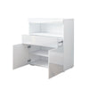 LED Sideboard 2 Doors Buffet Drawer Storage Cabinet Cupboard High Gloss Front