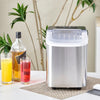 Ice Maker Counter Top for Home Electric Ice Cube Maker with Scoop & Basket Silve