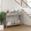 Console Table Industrial Entryway Table with Drawers and Open Storage Shelf