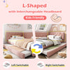 3ft Single Velvet Daybed with Trundle Bed, Upholstered Sofa Bed 90x190cm Pink