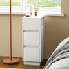 Slim Bedside Tables,Small Narrow Side End Tables w/ Drawers for Bedroom, Living