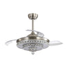 Reversible LED Crystal Ceiling Fan Lights Chandelier Lamp with Remote Control UK