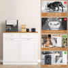 Tilt Out Trash Cabinet White Bin Holder with Drawers Storage Unit for Kitchen