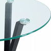 Sofa Side Table With Tempered Glass Top Living Room Furniture Coffee Tea Tables