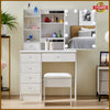 Vanity Table Stool Set Dressing Table With Mirror Drawers Makeup Desk Bedroom