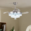 Chic LED Ceiling Fan Modern Chandelier Lamp Living Room Bedroom Pendant Light