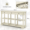 Retro Console Table 146cm Long Rectangular Entryway Sofa Table with Storage