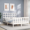 Gecheer Bed Frame with Headboard White 120x200 Solid Wood Bed Frame P9W0