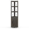 6-Tier Industrial Corner Shelf Wooden Corner Bookshelf 180cm Tall Storage Shelf
