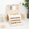 Mondeer 4 Tier Jewellery Box with Lock Mirror & 3 Drawers for Earring Necklace