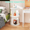 Round Spinning Corner Bookcase Kids Rotating Bookshelf White