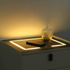 LED Bedside Table with 2 Drawers Wireless Charging Side Cabinet Nightstand