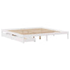 Bed Frame with Drawers White 200x200 Solid Wood Pine K1V1