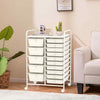 15 Drawers Storage Trolley Mobile Rolling Utility Cart-White