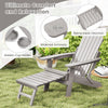 Folding Adirondack Chair Fire Pit Chair with Adjustable Backrest Grey
