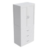 2 Door Wardrobe Double Wardrobe with 3 Drawers Storage Closet with Hanging Rail