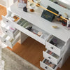 White Dressing Table Wood Makeup Desk with LED Mirror 7 Drawers Stool Bedroom