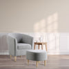 Single Sofa Seat Fabric Upholstered Bucket Back Chair Accent Armchair W/ Ottoman