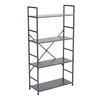 2/3/4/5 Shelf Metal Framed Wooden Bookcase Industrial Modern Bookshelf Display
