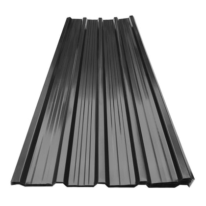 12X Heavy Duty Black Metal Roof Sheets Cladding Roofing Galvanized Corrugated UK