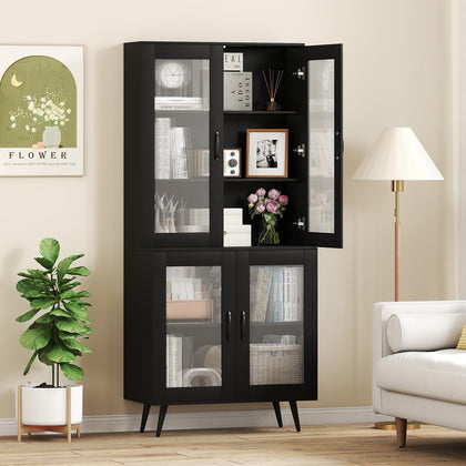 178 cm Tall Cupboard Kitchen Pantry Cabinet-Black