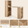 Computer Desk Wooden PC Laptop Table Writing Workstation 6-Tier Storage Shelves
