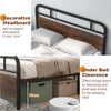 Double Size Bed Frame Heavy-duty Platform Bed Industrial Bed Base w/headboard