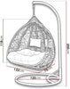 Hanging Cocoon Egg Chair Garden Swing 2 Person Hammock Removable Cushions !!!