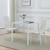 3/5Pcs Small Space Dining Set Square Glass Dining Table+ 2/4 Dining Chairs Home