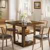 Square Dining Table for 4, 31.5-Inch Farmhouse Kitchen Table with Storage Shelf