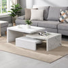 Design Rotating High Gloss Coffee Table With 3 Tops In Vida Marble Effect