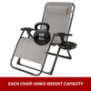 1X Heavy Duty Zero Gravity Chair Folding Lounge Beach Outdoor Square Frame