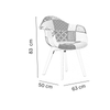 Patchwork Halo Dining Table Set - a White Table w/ 4 Fabric Tub Dining Chairs