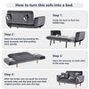 Small Sofa Bed Sleeper Recliner Loveseat Couch Sofabed 2 Seater Kids Sofa Grey