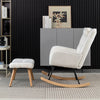 Nursing Rocking Chair with High Backrest and Footstool Rocking Chair for Nursery
