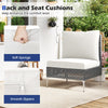 3 Pieces PE Rattan Conversation Set Patio Furniture Set White