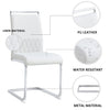 Dining Chairs Set of 2 Faux Leather with Stylish Chrome Cantilever Metal Frame