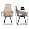 2x High-end Kitchen Swivel Dining Chairs with Metal Leg/Armrest/Upholstered Seat