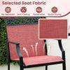 2 PCS Outdoor Patio Chair Fabric Bar Stool Metal Frame Counter Height Chairs
